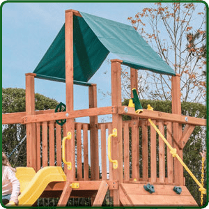 14 Sq. Ft. Play Deck on Orangutan Fort Swing Sets