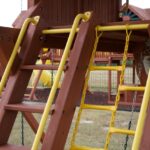 6.5 Jaguar Playcenter w/ Wood Roof, Treehouse Panels and Green DoubleWall Scoop Slide