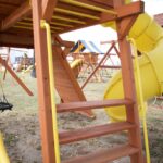7.4 Jaguar Playcenter w/ BYB Tarp, 4x6 Monkey Bars, Loft, Yellow DoubleWall Scoop Slide and Yellow Spiral Slide