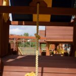 7.4 Jaguar Playcenter w/ BYB Tarp, 4x6 Monkey Bars, Loft, Yellow DoubleWall Scoop Slide and Yellow Spiral Slide