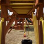 7.4 Jaguar Playcenter w/ BYB Tarp, 4x6 Monkey Bars, Loft, Yellow DoubleWall Scoop Slide and Yellow Spiral Slide