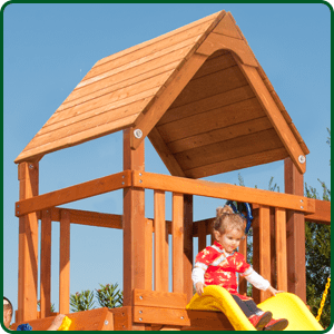 14 Sq. Ft. Play Deck on Toucan Fort Swing Set