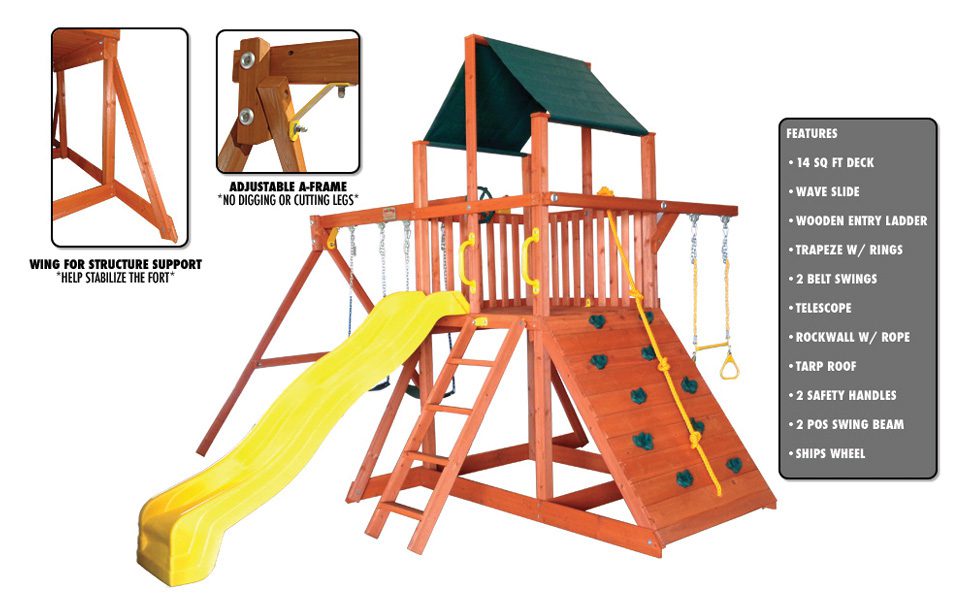 Orangutan Fort Premium Cedar Wooden Swing Sets Features