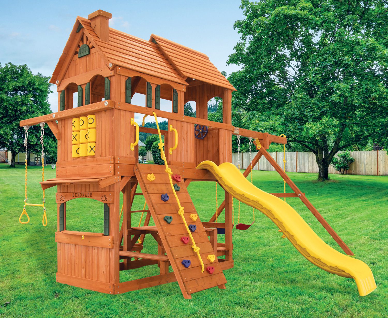 Rainforest Cottage Treehouse  Panels Yellow Wave Slide 