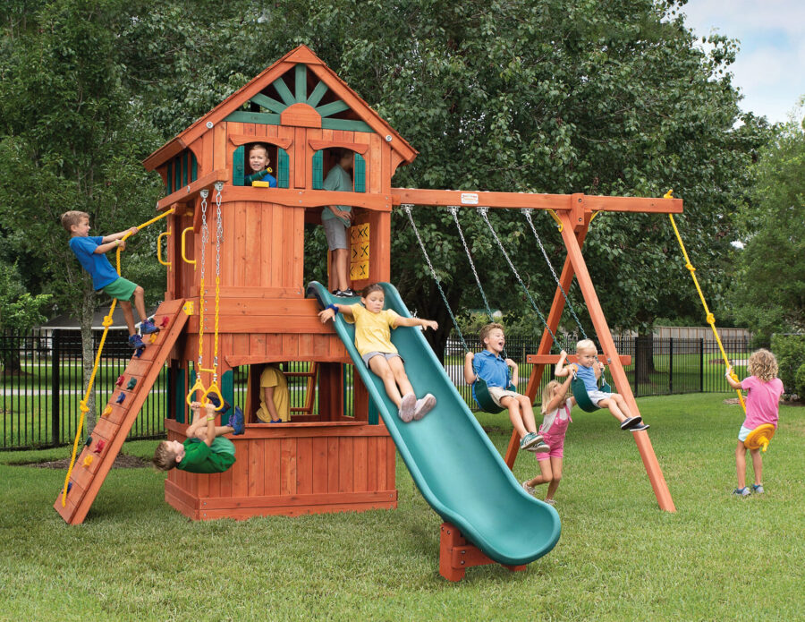 Parrot Island Fort w/ Wood Roof, Treehouse Panels, & Playhouse Panels