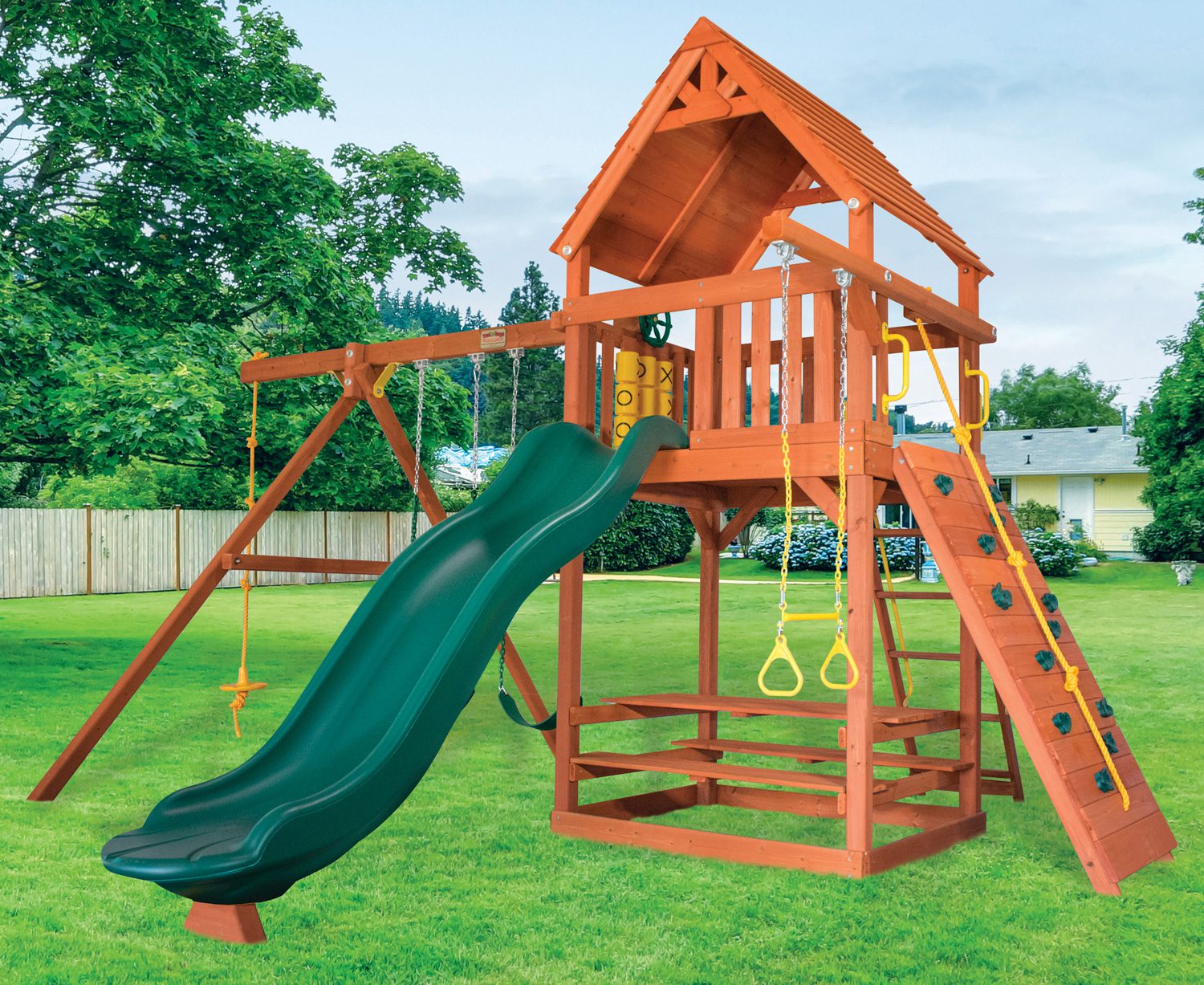 Parrot Island Fort XL Wood Roof Wacky Wave Slide Price 2,749.00