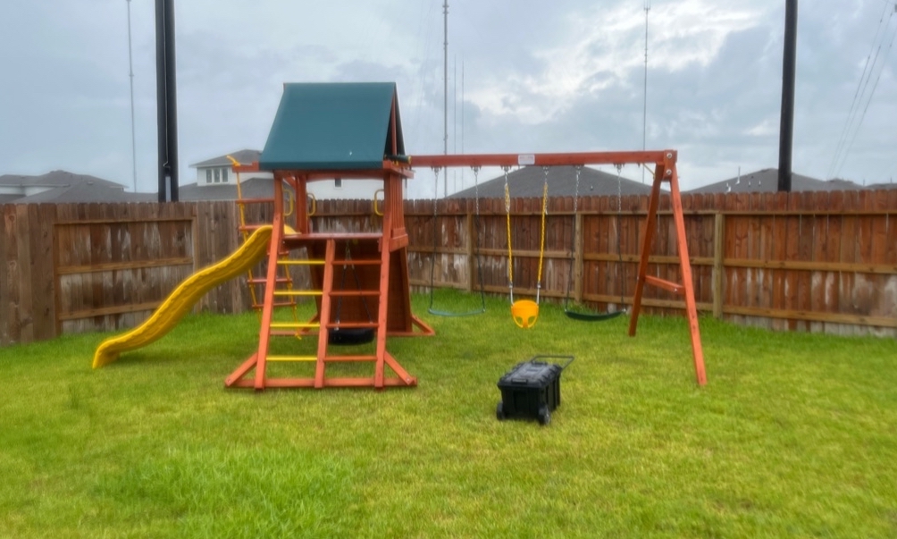 Tree Frogs Wooden Swing Set