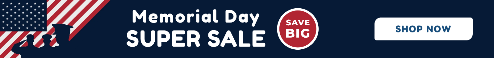 Memorial Day sale banner blue