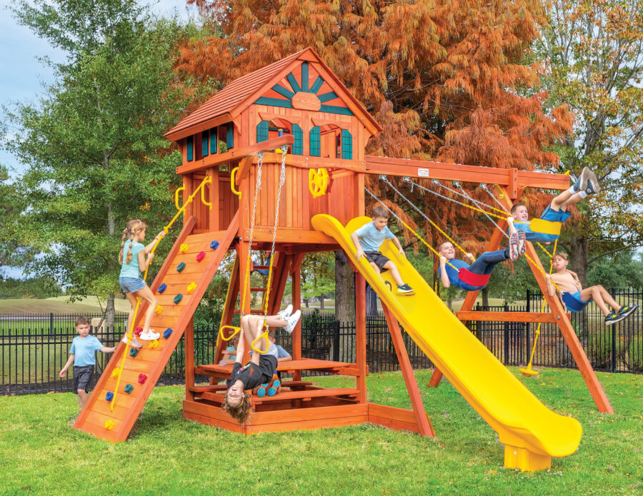 7.4 Bengal Fort w/ Wood Roof, Treehouse Panels, and DoubleWall Scoop Slide