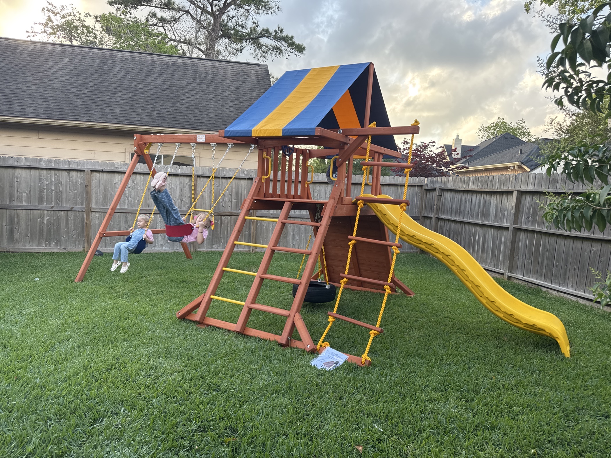 Friendswood TX 2 Tree Frogs Swing Sets Install
